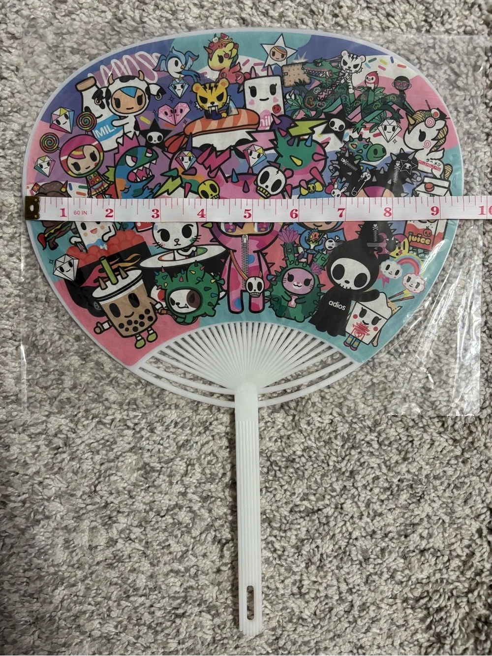 tokidoki multicolor character hand fan